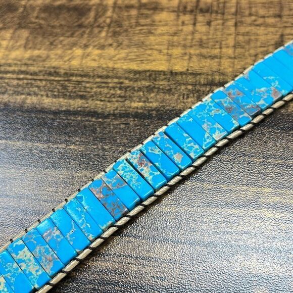 Bohemian Style Square Stone Beaded Multi-layer Braided Pu Leather Bracelet - Picture 7 of 13